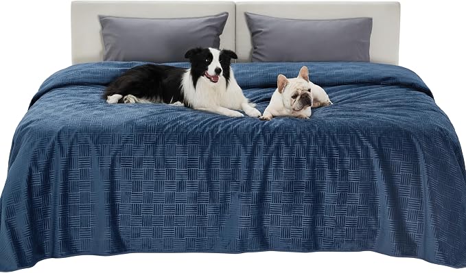 Bedsure Waterproof Bed Cover for Bed and Dogs Quick Drying，82x120IN | Waterproof Blanket Washable for Large Dogs Cal King Bed Cozy, Lightweight Furniture Protector for Pet Cat, Ash Grey by Unknown