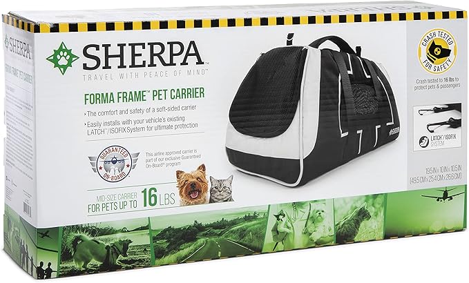 Sherpa Forma Frame Crash-Tested Travel Pet Carrier, Airline Approved & Guaranteed On Board - Black, Medium - Image 6