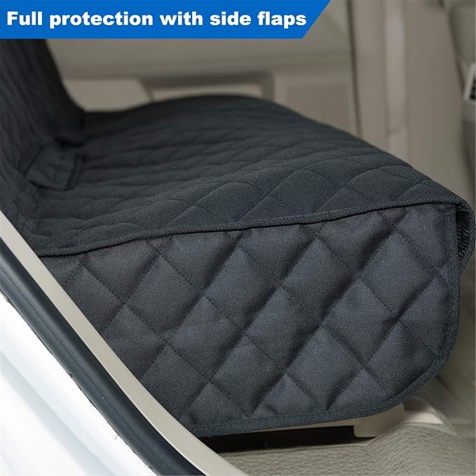 VIEWPETS Bench Car Seat Cover Protector, Waterproof Heavy-Duty, Black | Nonslip Dog Back Seat Cover Protect from Mud, Spills, Scratches, Machine Washable, Universal Fit for Vehicles, Trucks&SUVs - Image 8