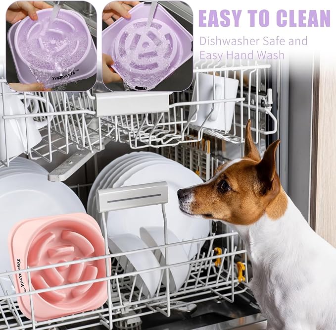 2 Pack Slow Feeder Dog Bowls for Large Dogs | Non-Slip Base, Anti-Choking Design, Reduces Bloating & Overeating, Easy to Clean, 4 Cups - Image 6