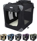 EliteField 3-Door Soft Dog Crate with Bed & Carrying Bag (2-Year Warranty) | 3 Mesh Doors, Steel Frame, Removable & Washable Crate Cover and Bed Cover, Storage Pockets, Indoor/Outdoor, Foldable by EliteField