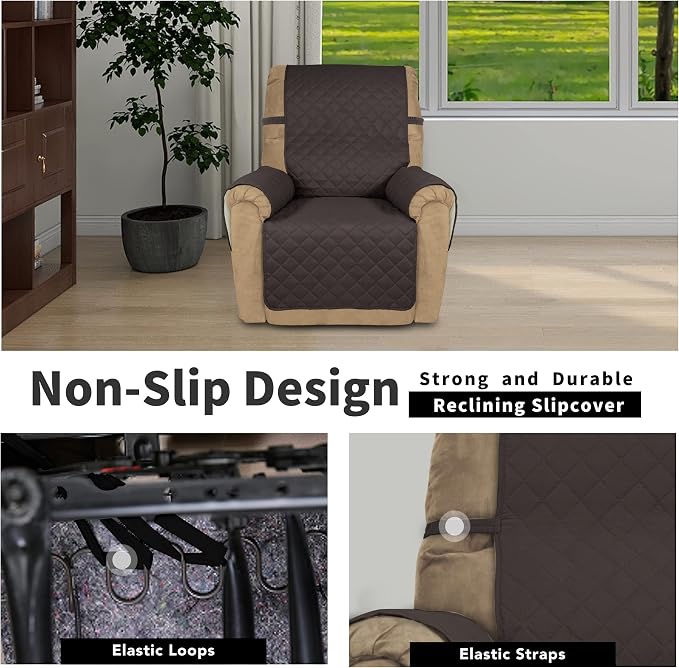 Easy-Going Reversible Couch Cover, Recliner 22 in, Chocolate/Ivory | Machine Washable Slipcover For Dogs, Water Resistant Furniture Mat For Living Room, Non-Slip Sofa Cover, Pet Friendly - Image 3
