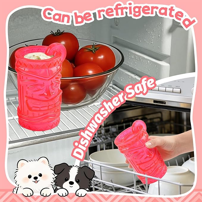 Dog Slow Feeder, Dual Chambers Stuffable Dog Toys, Frozen Treat Enrichment Toy, Treat Dispensing Puzzle Toy for Boredom & Anxiety Relief, Small Medium Large Dogs - Image 3