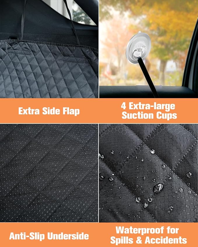PETICON SUV Cargo Liner for Dogs, Trunk Cover with Bumper Flap Protector | Waterproof Pet Cargo Cover with Side Flaps, Dog Car Seat Cover with Non-Slip Mat, Prevents Scratches, Pet Hair, Mud, and Dirt - Image 4