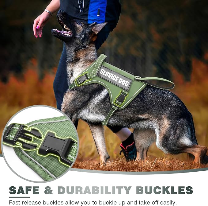 Tactical Dog Harness, No Pull Dog Harness for Medium Large Dogs with Handle & Molle, Military Service Dog Vest Harness in Training Pet Harness for Small Dogs - Image 7