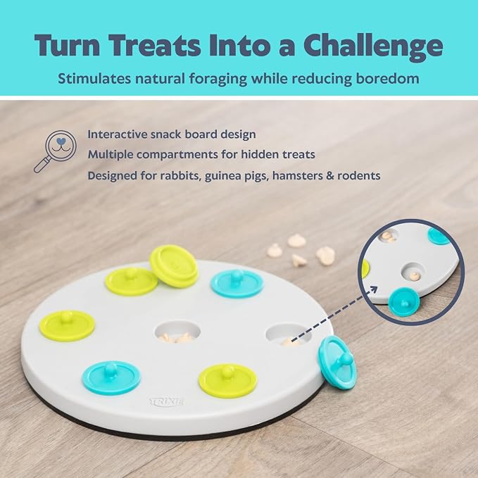Trixie Rabbit Snack Board, Interactive Toy, Small Animal Puzzle, Mental Stimulation, Rabbit, Ferret, Bunny, Chinchilla - Image 2
