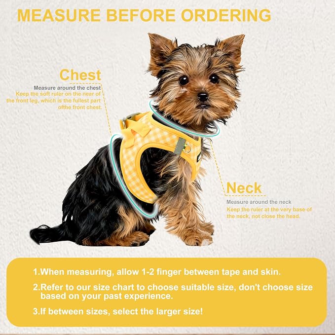 AIITLE Step in Medium Dog Harness and Leash Set, Puppy Pet Vest, Yellow M | Breathable Mesh, Adjustable Fit, No-Pull Reflective Design, Escape Proof, for Small-Medium Dogs, Outdoor Walking, Running - Image 5