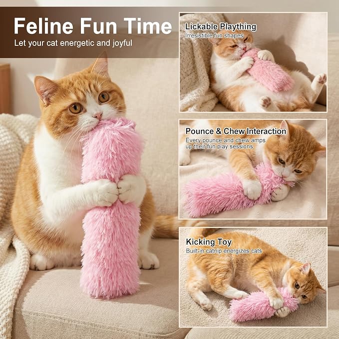 Cat Toys Pillows 6Pcs Catnip Kicker Toys for Cats Promotes Kitty Exercise - Image 5