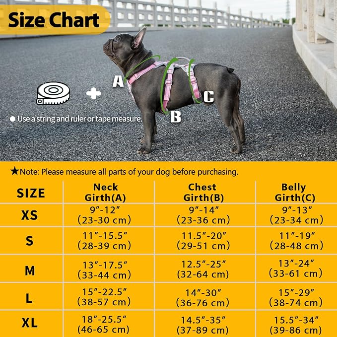 Escape Proof Dog Harness, Escape Artist Harness, Fully Reflective Harness with Padded Handle, Breathable,Durable, Adjustable Vest for Medium Dogs Walking, Training, and Running Gear (Pink,M) - Image 6