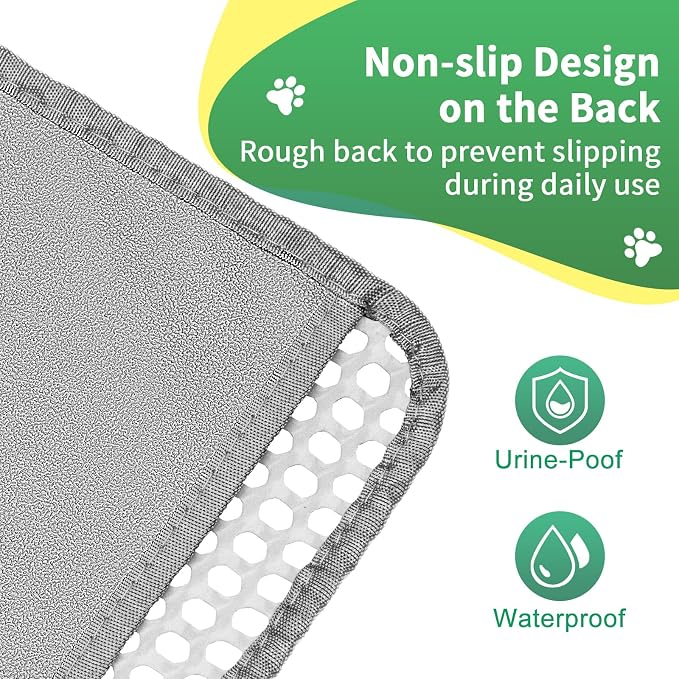 GRELY 35''X 25'' Large Litter Mat, 2 Layer Cat Litter Mat Litter Trapping Mat,Litter Box Mats for Floor, Cats Litterbox Catcher Rug for Kitty Pet, Waterproof Urine Proof,Non-Slip - Image 3