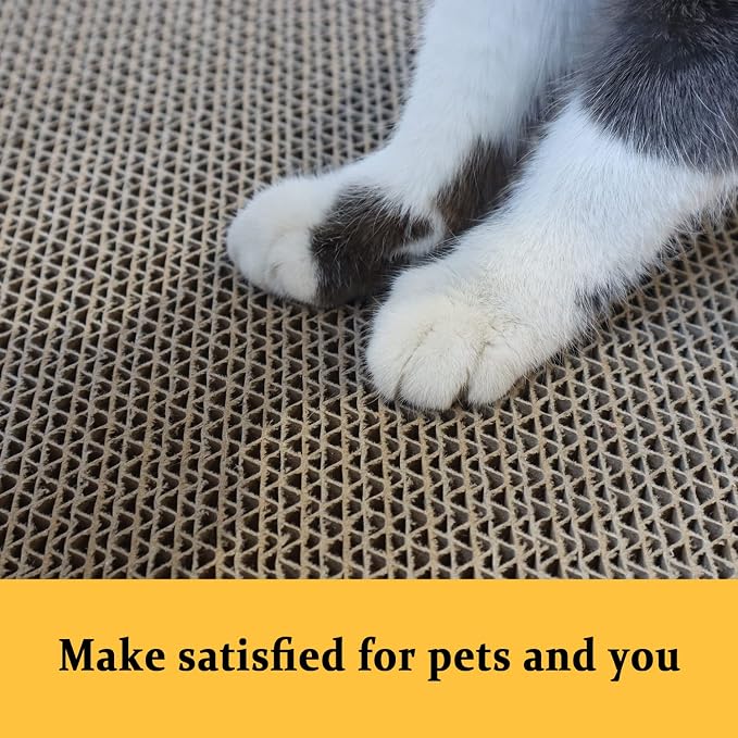 5 Packs in 1 Cat Scratch Pad with Box for Indoor Cats, Larger-Sized Durable Recyclable and Reversible Cardboard Cat Scratching Pad for Rest and Play - Image 5
