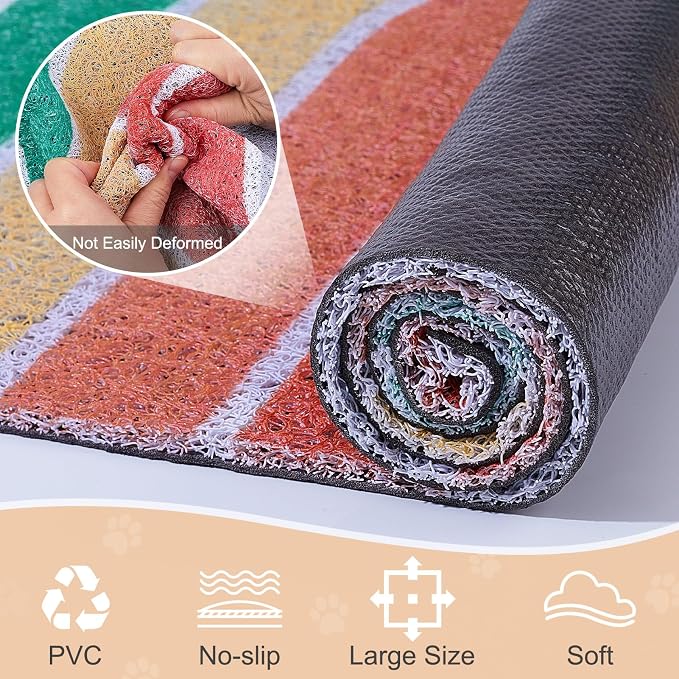 Unicorn Catcher 40"x30" Cat Litter Mat, Non-Slip Trapping Mat for Cats | PVC Mesh Litter Trapping Mat With A Non-Slip Backing Designed To Keep Floors Clean For Indoor Cats - Image 6