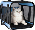 Soft Pet Carrier for Large and Medium Cats, 2 Kitties, Small Dogs. Easy to Get Cat in, Great for Cats that Don't Like Carriers (Blue) by petisfam