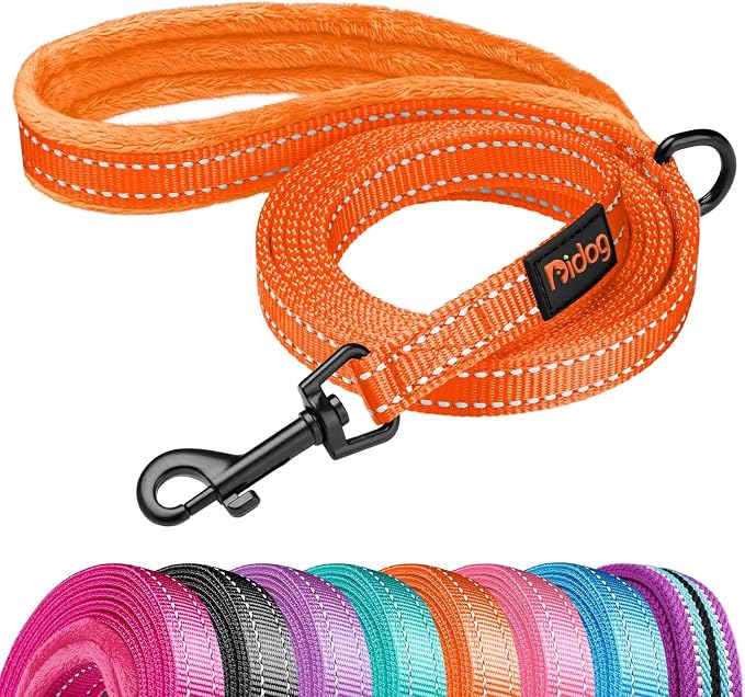 Didog 6FT Reflective Dog Leash for Small Medium Dogs,Slim 5/8" Width,Orange | Soft Padded Handle, Plush Comfort Grip, Tangle-Free, 360° Swivel Clasp for Daily Walking and Training, Night Safety by Didog