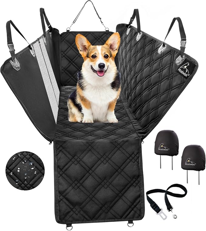 Meadowlark Dog Car Seat Cover, Heavy Duty Hammock, XL Trucks, Black Mesh by Meadowlark