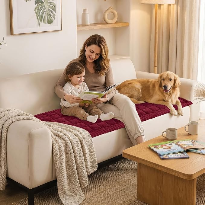 Smiry Couch Cover for Dogs, Non Slip Fuzzy Pet Sofa Covers Washable | Sofa Slipcovers for 3 Cushion Couch, Soft Thick Furniture Protector for Cats Dogs, Against Fur, Dirt, Scratch (35.4"x70.9") - Image 8