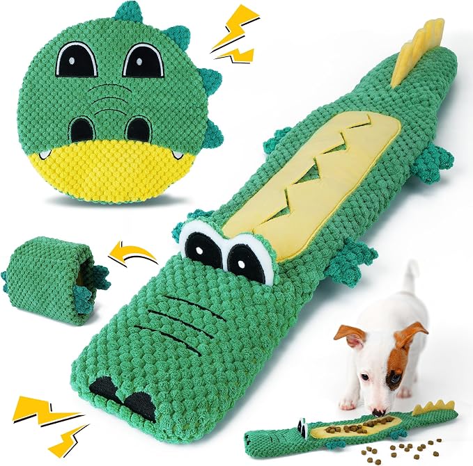 XIUGOAL Interactive Dog Toys for Small Medium Dogs - 2 Pack Puppy Toys for Boredom and Teething, No Stuffing Squeaky Puppy Chew Toys with Crinkle, Treat Dispenser and Holds a Bottle by XIUGOAL