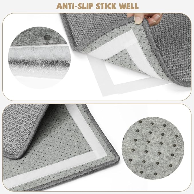 Graciadeco Gray Cat Scratching Mat Sisal, 2 Packs Sisal Fabric Large Cat Scratching Pad for Indoor Cats with Adhesive Hook Loop Tape, Wall Scratchers for Indoor Cats 23.6" x 15.7" - Image 3