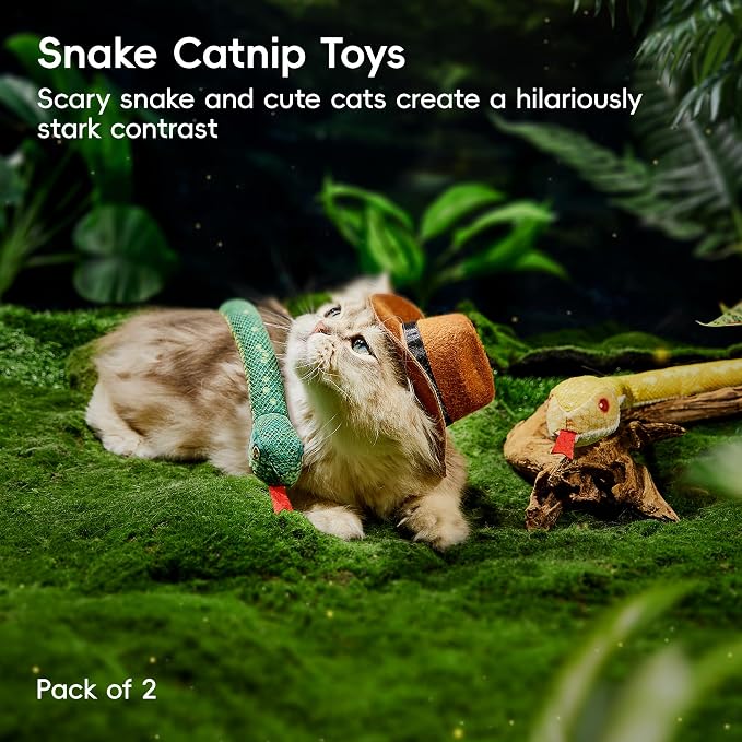 Potaroma Cat Toys Realistic Snake Catnip Crinkly Sound Toy 2 Pcs for Halloween, Mesh Fabric for Teeth Cleaning, Interactive Kicker Toys for Indoor Kitten Exercise 20 Inches | Mesh Fabric for Teeth Cleaning, Interactive Kicker Toys for Indoor Kitten Exe... - Image 6