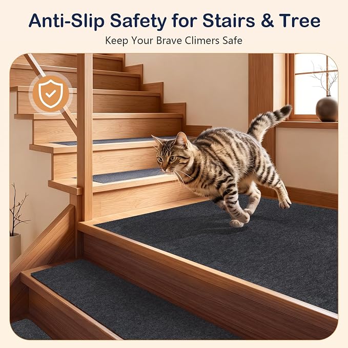 Cat Scratch Furniture Couch Corner Protector from Cat Claws, 78.7x15.8 Inch | Cat Wall Scratcher Mat with Catnip, Adhesive Cat Scratching Pads Renew Cat Stuff Sofa Tree Scratching Post Board Bed Tower - Image 5