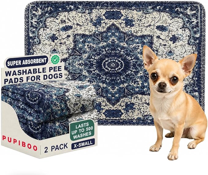 PUPIBOO Washable Pee Pads for Dogs and Cats - Super Absorbent Reusable Puppy Training Pads - 100% Waterproof, Leak-Proof & Non-Slip Whelping Pads for Pet Housebreaking by PUPIBOO