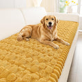 Smiry Non Slip Couch Covers for Dogs, Scratch Resistant Pet Sofa Protector | Machine Washable Soft Fuzzy Thick Furniture Cover for Sofa Loveseat Sectional Large Dogs, Mustard Yellow, 27.6" x 70.9" by Smiry