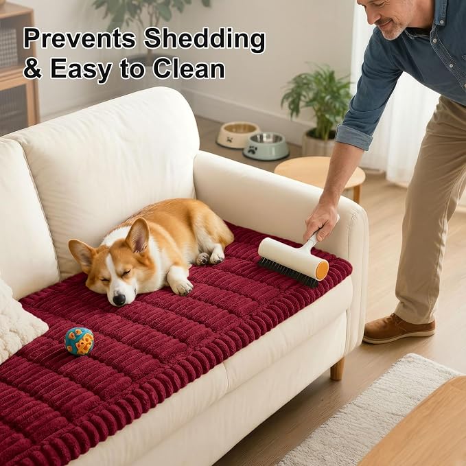 Smiry Couch Cover for Dogs, Non Slip Washable Sofa Protector for Pets | Soft Furniture Cover for Leather & Fabric Couches, Cozy Protect Against Fur, Dirt & Messes, Pet Friendly, 27.6"x82.7" - Image 8