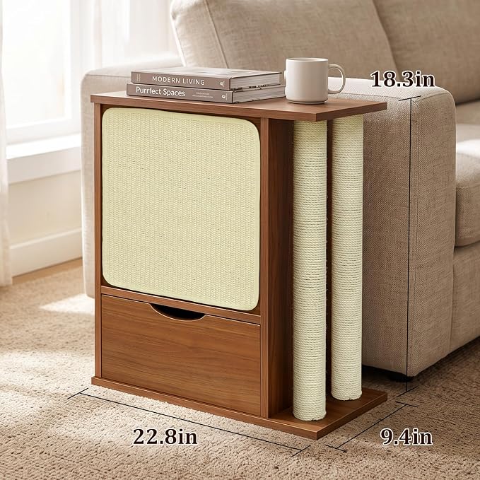 Cat Scratch Furniture Protector for Couch, Cat Scratcher Side Table | Couch Protector from Cat Claws with Storage,Cat Scratching Posts & Sisal Scratching Board, Anti-Scratch Furniture Protector - Image 7