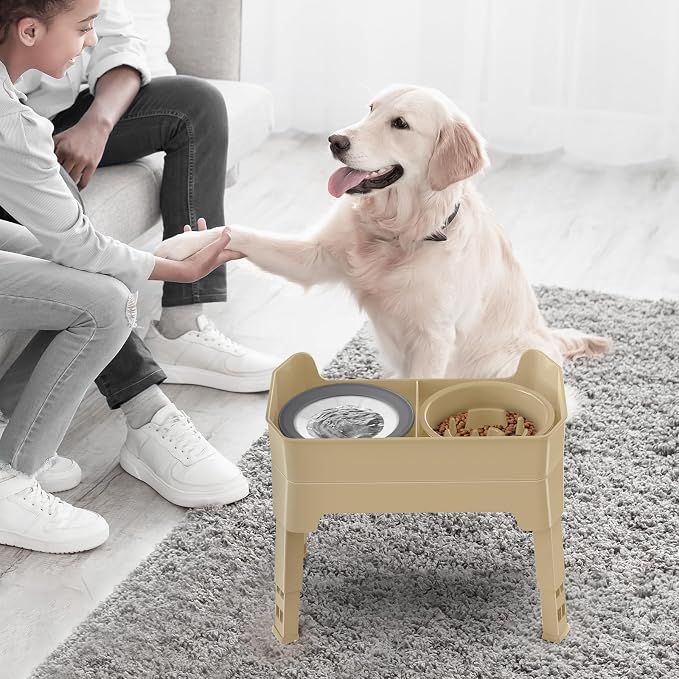 4-in-1 Elevated Dog Bowls with Adjustable Stand, Slow Feeder & Water Bowls - Image 7