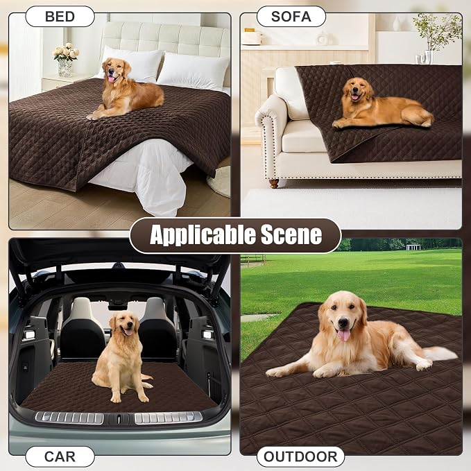 Smiry Waterproof Reversible Pet Couch Covers for Dogs | Pet Friendly, Soft Fabric, Washable Sofa Furniture Protector for Dogs Cat Kids, Checkered (40"x80", Chocolate/Chocolate) - Image 7