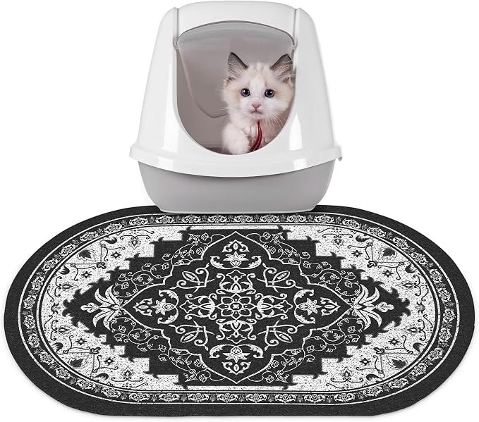 Bienbee Cat Litter Mat, 24" x 15" Dense Trapping Mesh for Litter Boxes | Litter Box Mat with PVC Mesh, Waterproof &Urineproof, Non-Slip Grip, Soft On Kitty Paws and Easy to Clean to Protect Floor by Bienbee