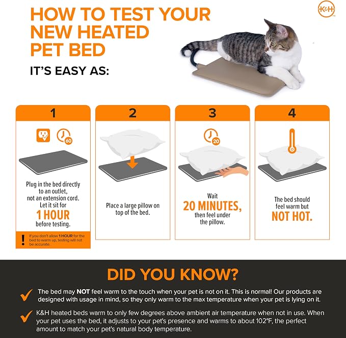 K&H Heated Cat House, Thermo Mod Kitty Shelter Outdoor, Safety Listed, 25W | Heated Cat House for Outside, Weatherproof Shelter for Ferals, Insulated with Smart Thermostat, Washable Cover, Gray - Image 7