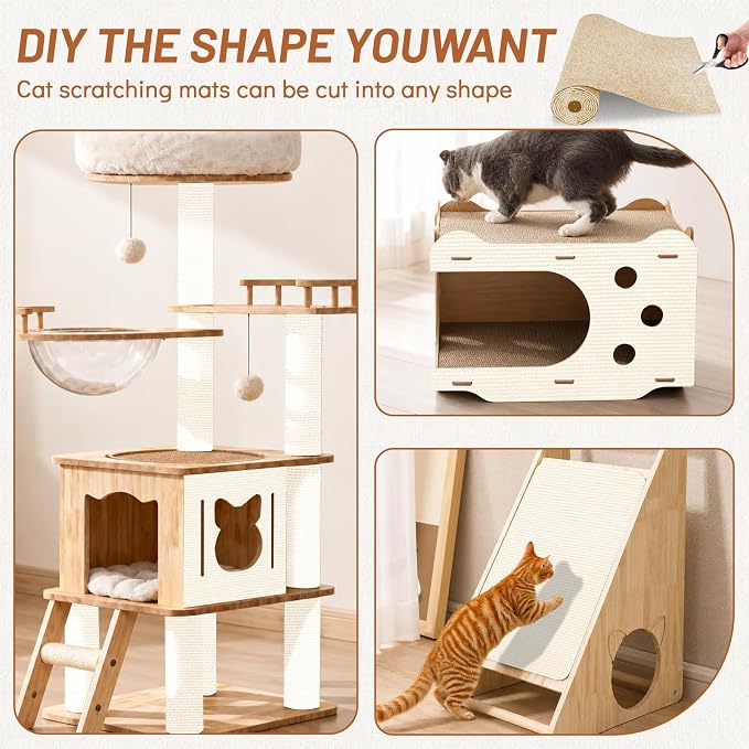 78.7" x 15.8" Cat Scratch Furniture Protector | Trimmable DIY Self-Adhesive Strong Adhesion, Won't Fall Off, Easy to Use, Leaves No Residue, for Couch, Sofa, Wall & Door - Image 3