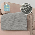 H.VERSAILTEX Plush Chenille Couch Armrest Cover 2 Packs Thick and Soft Sofa Covers Furniture Protector Cover for Pets (27.5" x 27.5", Dove) by HVERSAILTEX