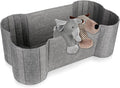 Lukeline Large Dog Toy Basket, Bone Shape Dog Toy Storage Box, Foldable Fabric Storage Bin for Pet toys and Pet Supplies, 26.4 * 12.6 * 9.5 Inches (1 Pack-Grey) by LuKeline