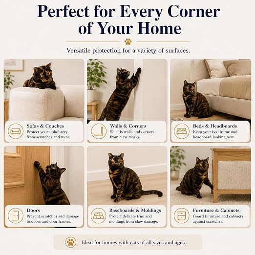 4" x30' Furniture Protector for Cats, Cat Scratch Deterrent Tape for Couch & Sofa, Clear Anti Scratch Furniture Protection, Protect Carpet, Door & Wall, Residue-Free - Image 7