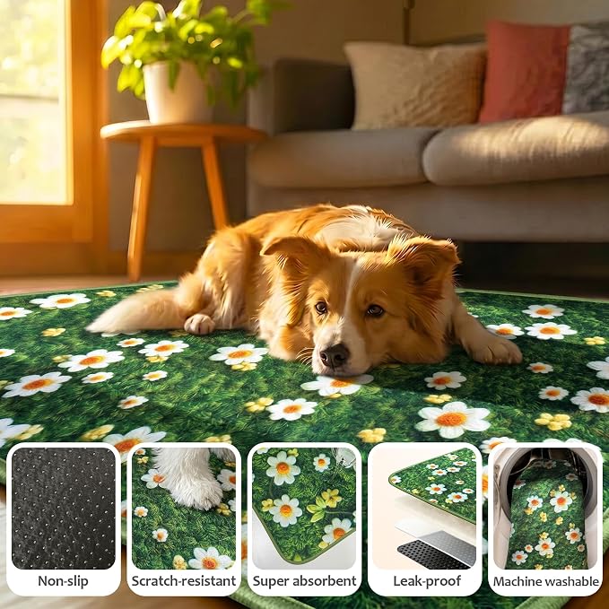 Washable Pee Pads for Dogs 24"x72" 2 Pack Reusable Puppy Potty Pad | Super Absorbent Waterproof NonSlip LeakProof Crate&Playpen Floor Mat for Cats, Rabbits, Guinea Pigs, Whelping & Housebreaking - Image 5