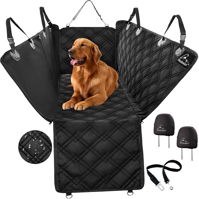 Meadowlark Dog Car Seat Cover, Heavy Duty Hammock, XL Trucks, Black - Image 10