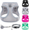 PUPTECK Adjustable Dog Harness Collar and Leash Set Step in No Pull Pet Harness for Small Medium Dogs Puppy and Cats Outdoor Walking Running, Soft Mesh Padded Reflective Vest Harnesses, Solid Grey XS | Soft Mesh Puppy Step-in Escape Proof Reflective No... by PUPTECK