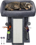 TWDEPART Cat Tree Tower with Cat Scratching Post for Indoor Cats, Activity Centre Climbing Tree with Scratching Board and Playful Toy Balls, Grey by TINWEI
