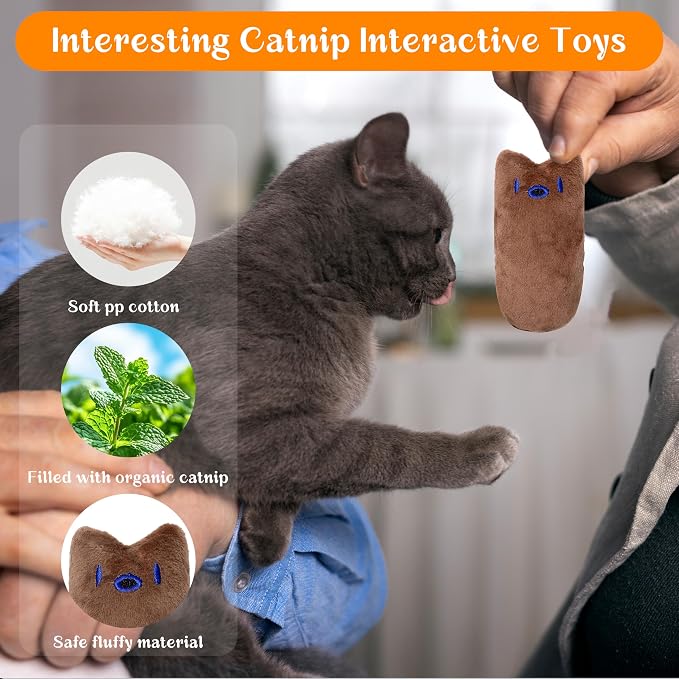 Seyezo Cat Toys for Indoor Cats, Multi Color, 5 Pack | 5Ps Cats Fetch Toys, Fluffy Toys for Playing, Interactive Kitten Toys, Kitty Chew Teething Toys - Image 4