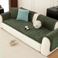 Sofa Couch Cover, Sofa Covers for Dogs Washable, Non-Slip Striped Sofa Slipcovers for Sectional Sofa, Sofa Cover Furniture Protector for L Shaped(Dark Green, 27.6"x 70.9") by MDSASFD