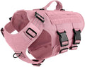ICEFANG No Pull Tactical Dog Harness for Large Dogs,Adjustable Dog Vest | Control Handle,MOLLE Panel,Front Hook,3 Leash Clips,Soft Padded,for walking training,Pink,Large by ICEFANGDIRECT