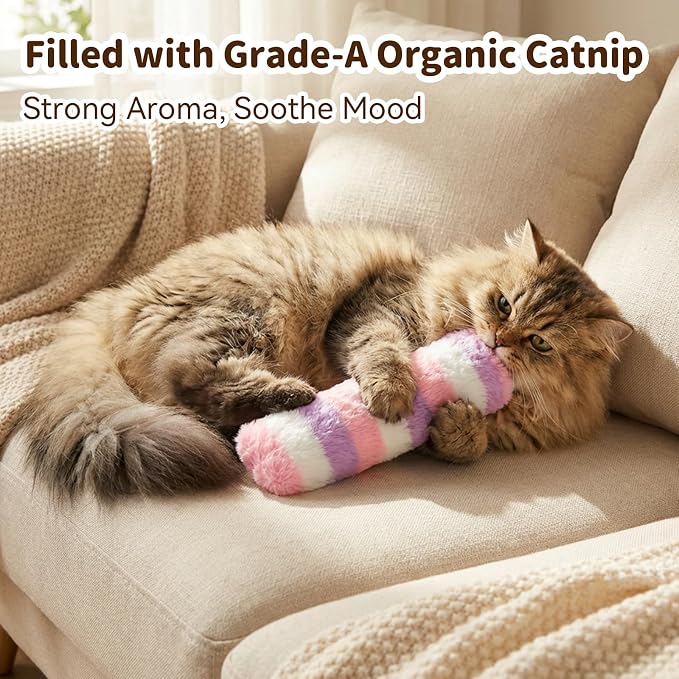 Cat Toys 3 Pack Catnip Pillows, Soft and Durable Crinkle Sound, Rainbow | With Catnip Inside, Interactive Cat Toy For Indoor Cats, Promotes Kitty Exercise - Image 4
