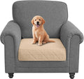PAWFINITY Waterproof Arm Chair Covers for Dogs, Pet Blanket for Couch | Paw Print Quilted, Hair Resistant, Anti Cat Scratch, Washable Furniture Protector for Single Sofa Cushion, 30x30 Inch, Beige by Pawfinity