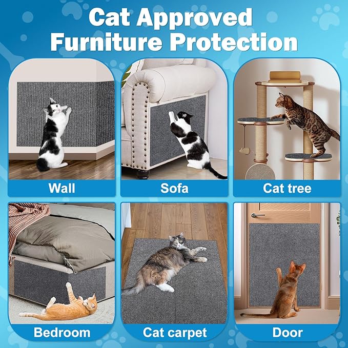 ENONCI 23.6x15.8 Cat Scratcher Mat, Self-Adhesive Cat Scratch Furniture Protector - Image 7