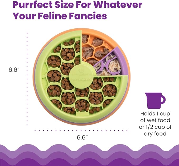 Catstages Kitty Lickin' Layers Interactive Cat Slow Feeder Treat Puzzle Toy, Dry or Wet Food, Mental Stimulation, Foraging Toy with 80+ Compartments (Pack of 12) - Image 5