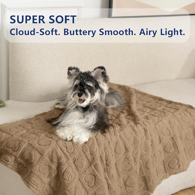 gogobunny Large Pet Blanket for Dogs Cats, Ultra Soft 300GSM Coral Fleece Washable Furniture Protector for Couch Bed Car Seat, Calming Crate Mat Blanket for Large Breeds, Brown, 40x50IN - Image 3