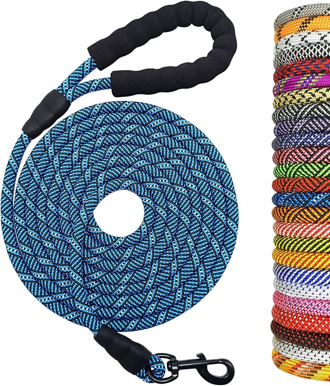 MayPaw 30ft Long Rope Dog Leash for Large Medium Dogs Soft Handle Dog Lead | 1/2-In Thick Lead, 3/6/8/10/12/15/20/30FT Training Leash, 14+ Colors by MayPaw