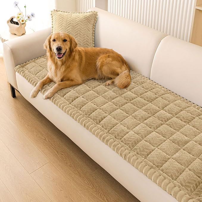 Smiry Couch Cover for Dogs, Non Slip Fuzzy Pet Sofa Covers Washable | Sofa Slipcovers for 3 Cushion Couch, Soft Thick Furniture Protector for Cats Dogs, Against Fur, Dirt, Scratch (27.6"x70.9") by Smiry